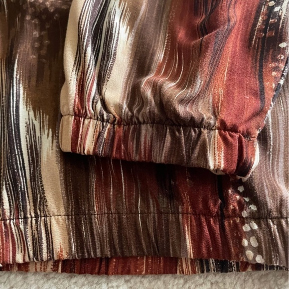 Bon Worth vintage zippered lightweight jacket top abstract neutral print XL P - Picture 4 of 8